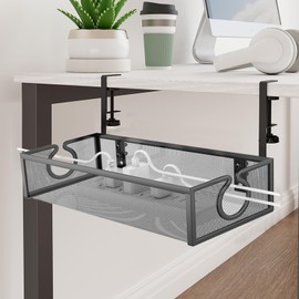 Under Desk Cable Management Tray,Multifunctional Metal Wire Tray | Reusable Desktop Organization, Table Accessories for Living Room, Bedroom, Study