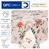 QPC Direct Budding Flowers PVC Oilcloth Table Cover Vinyl Tablecloth