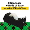 3M Scotch cinta mágica con dispensador negro, 8.63 cm x