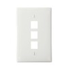 Leviton QuickPort Midsize Wallplate, Single Gang, 3-Port, 41091-3WN, White
