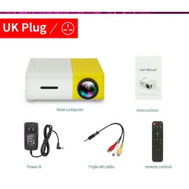 SUPERTOOL LCD Projector 1080P, Mini Home Theater Projector Portable LED LCD 3D Projector for Tablet PC Cell Phone DHL(UK)