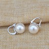 SWJEWEL 12mm 925 Sterling Silver Big Round Pearl Earring Set