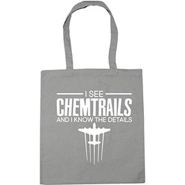 Hippowarehouse I See Chemtrails And I Know The Details Tote Shopping Gym Beach Bag 42cm x38cm, 10 litres