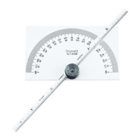 Starrett Protractor and Depth Gauge, Stainless Steel, 6-Inch Range, Versatile Measurement Tool for Angles and Depths - C493B