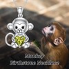 LONAGO Monkey Necklace Birthstone Monkey Pendant Necklace Jewelry Gift for