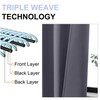 Simplebrand Ava Grey Blackout Curtains for Bedroom 63 Inch Length