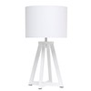 Simple Designs LT1069-WOW Interlocked Triangular White Wood Table Lamp with
