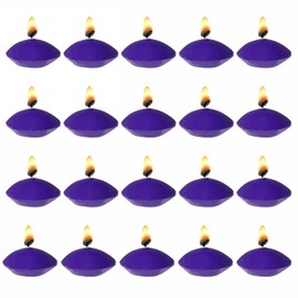 XGNG 2 Boxes 20PCS Floating Candles Round Burning Candles Small Wedding Floating Candles Floating Pool Candles Unscented Floating Candles Tea Candles Romantic Proposal Props, Purple