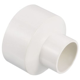 PATIKIL PVC Reducing Pipe Fitting 75 x 40 mm, Straight Coupling Adapter Connector, White