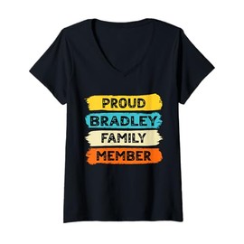 Womens Bradley Surname Proud Family Member Bradley V-Neck T-Shirt