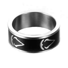 OAKKY Men's 316l Stainless Steel Assassin's Creed Rings Assassins Insignia Silver Black Size Y