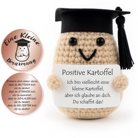 Tixlux Pocket Hug Positive Potato, Graduation 2025 Creative Knitting Wool Potato Doll and Small Hug Lucky Charm (Rose Gold Ⅱ), Courage Gift, Lucky Charm for Exam, Graduation Gift