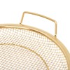 Stainless Steel Fruit Basket Double Handles Metal Mesh Drain Round