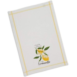 Design Imports Lemon Bliss Table Linens, 18-Inch by 28-Inch Dishtowels, Set of 2, Make Limoncello Printed