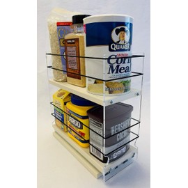 Vertical Spice - 4x2x11 DC - Storage Organizer Drawer with 2 Tiers - Heavy Duty - Size: 4.6" Width x 10.75" Height x 10.6" Depth - Made in USA