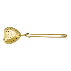 Santa Barbara Design Studio Heart Tea Strainer Stainless Steel Tea Infuser, 6" W x 1.4" H x 1.77" D, Gold
