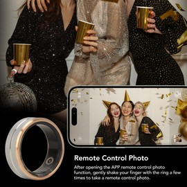 Bewinner Smart Ring with APP, Wearable Fitness Sleep Tracker for Men Women, IP68 Waterproof Smart Ring Fitness Tracker for Android (Size 10)