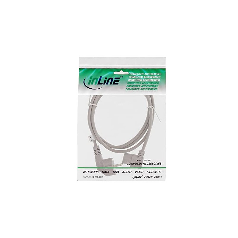 InLine 16647B Power Cable, Earthing Contact Angled to IEC Plug