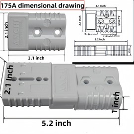 Losato 175A Electric Winch Wire Connector with Handle for 2 to 4 Cables, 12V to 36V Battery Quick Connection Disconnect Device for Automotive, Rechargeable Batteries, Winch Lift Motors. (2 Pieces)