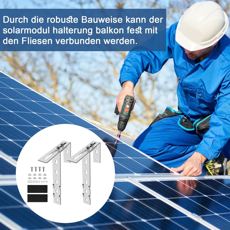 Aolawco Set of 2 Solar Balcony Power Station Brackets, Balcony