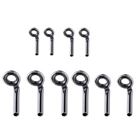 RTRTGS 10pcs Fishing Line Spinning Guide Eye Rings, Fishing Rod Repair Rod Tip Repair Kit Fly Rod Tips Frameless Repair, for Saltwater and Freshwater, 5 Sizes