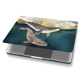 Laptop Shell Compatible with New MacBook Air 15 inch with M2 chip 2023 and Liquid Retina XDR Display Model A2941, Color Painting Thin Hard Plastic Cover Protective Case, Whales