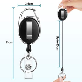 JEFURE Key Fob Extendable Pack of 30, 63 cm Lanyard Extendable, Retractable ID Card Holder with Pocket Clip, for Keys and ID Card Holders