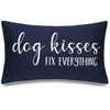 Rudransha Dog Kisses Fix Everything Embroidered Lumbar Accent Throw Pillowcase