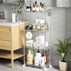 SPACEKEEPER Acrylic Rolling Storage Cart 4 Tier Clear Bathroom Cart
