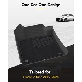 3W Floor Mats & Carpets Compatible for Nissan Altima 2019-2024 2025, TPE All Weather Accessories Custom Fit Floor Liner for Nissan Altima (1st and 2nd Row) Full Set Car Mats