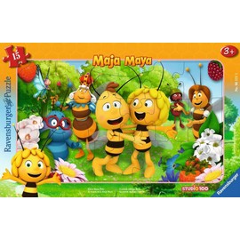 Ravensburger Ravensburger Kinderpuzzle - 06121 Biene Majas Welt - Rahmenpuzzle für Kinder ab 3 Jahren, mit 15 Teilen