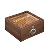 Flauno Cigar Humidor, Cedar Wood Desktop Humidor with Lock, Accurate