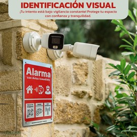 ITALMI Set 1 Dibond Alarm Poster + 2 Stickers for Indoor, Outdoor | Securitas Alarm Sign for Greater Security