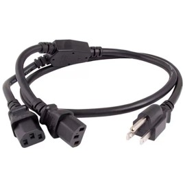 Unbranded NEMA 5-15P To 2 Of IEC320 C13 AC Power Splitter Cord