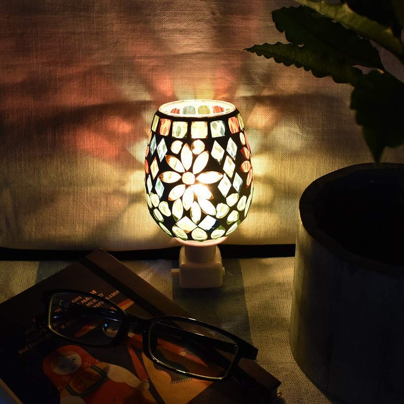 Folkart CNJYK3 Cute, Handmade, Glasswork, Mossa, Foot Lamp, Flower, Yellow