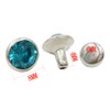100 Sets Cz Colorful Crystal Rapid Rivets Silver Color Spots