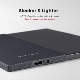 PITAKA Z Fold6 Wireless Charging Case Ultra Thin and Light Magnetic Case with Non-slip 3D Texture Aramid Fibre Made Black/Grey