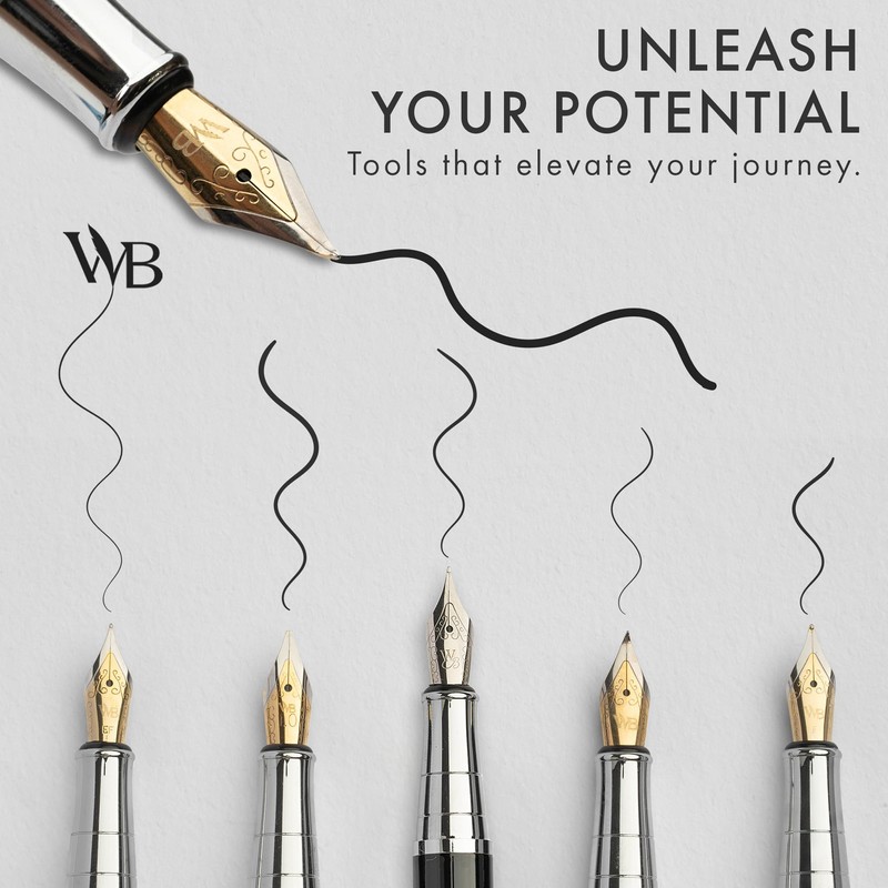 Wordsworth & Black Fountain Pen Gift Set, Includes Bottle, 6