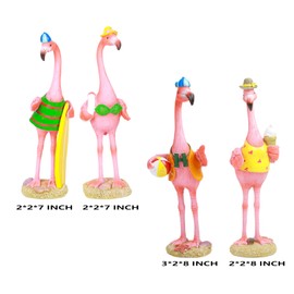Tirzah Pink Flamingo Sculpture Hawaiian Flamingo Statues Collectible Figurines Ornaments for Home Bookshelf Garden Patio Lawn Funny Outdoor Decor (Romantic Flamingo)