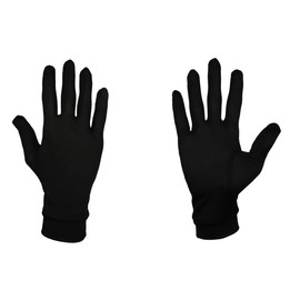 Pure Silk Glove Liners | Soft & Comfortable | Inner Thermal Gloves | Natural Wear | Unisex | Wash Bag Included (Jet Black, Medium)