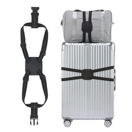 Travelkin Luggage Bungee Strap for Suitcases Add a Bag, Travel Bag Bungee Belt for Suitcases Add a Bag (Black)