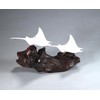 Manta Ray Duo Sculpture by John Perry 12 inches Long