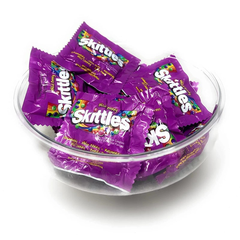 Skittles Wild Berry Bulk Candy Individually Wrapped, Fun Size Packets