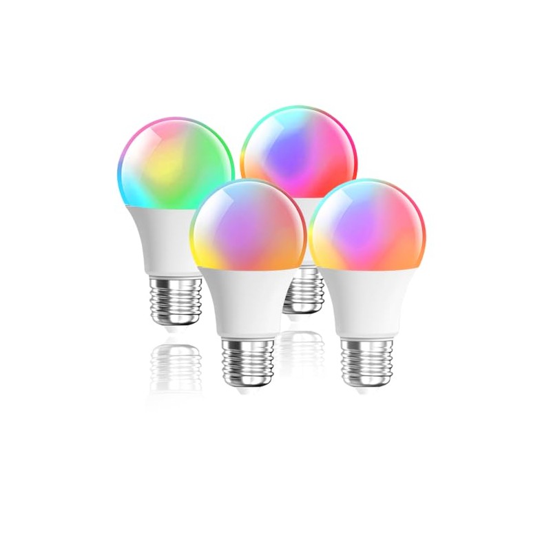 LEDGUHON 4-Pack 9W E27 Smart Light Bulb, RGBWW 16M Colors,