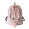 Women Bunny Backpack Plush Mini Fluffy Rabbit Ear Backpack Fuzzy
