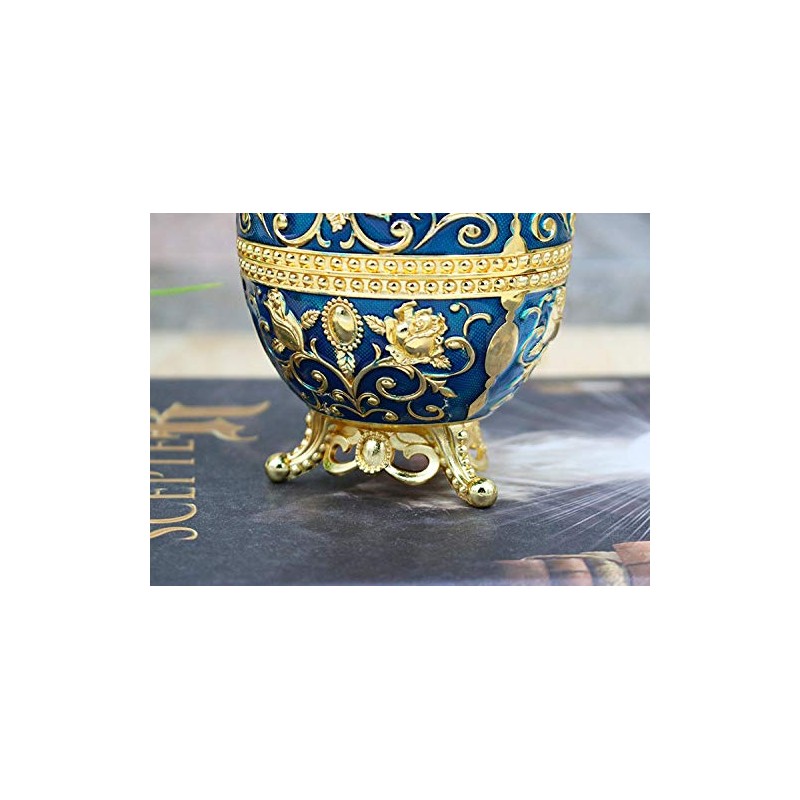 VOANZO Retro Creative Metal Toothpick Holder Flower Pattern Egg Shape