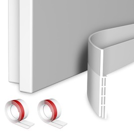 2 Packs Door Draft Stopper,Under Door Sweep for Bottom of Door,Weather Stripping Door Seal,Noise Stopper,Garage Window Blocker Noise Cold Air Insulation,Draft Guard (White, 39.3" L)