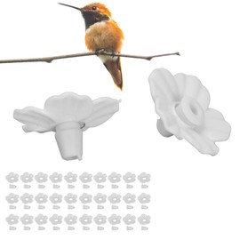 Fdit 30 Sets Hummingbird Feeders Replacement Flowers Bird Accessories Bird Feeder Replacement Parts for Hummingbird Feeder Hanging Feeder(White)