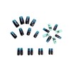 24Pcs Dark Green Press on Nails Long Coffin Glossy Artificial