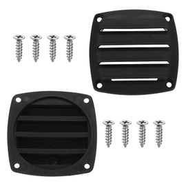 uxcell 2 Pcs Boat Vent Cover, 3.35x3.35 Inches Plastic Louvered Flush Vents Small Air Ventilation Grille for Marine RV Van Yacht Home, Black